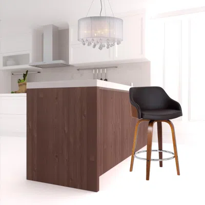 Homezia 30" Brown Iron Swivel Low Back Bar Height Bar Chair