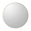 Homezia 30" Brown Round Framed Accent Mirror