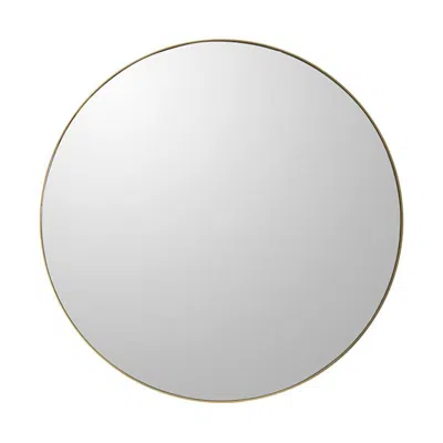 Homezia 30" Brown Round Framed Accent Mirror