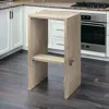 Homezia 30" Brown Solid And Manufactured Wood Backless Counter Height Bar Chair