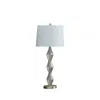 Homezia 30" Brushed Gold Geo Glass Table Lamp With Shade