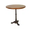 HOMEZIA 30" CHESTNUT AND BLACK ROUNDED SOLID WOOD AND IRON DINING TABLE