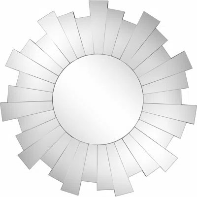 Homezia 30" Clear Sunburst Framed Accent Mirror In Gray