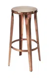 Homezia 30" Copper Iron Backless Bar Height Bar Chair