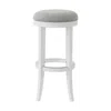 Homezia 30" Gray And Antiqued White Solid Wood Swivel Backless Bar Height Bar Chair