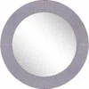 Homezia 30" Gray Round Glass Framed Accent Mirror