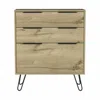 Homezia 30" Light Oak Manufactured Wood Three Drawer Dresser