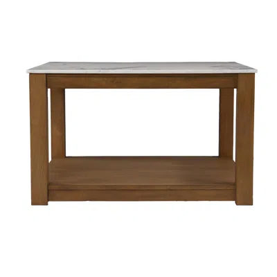 Homezia 30" Natural And Natural Brown Solid Manufactured Wood Square Coffee Table