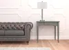 Homezia 30" Nickel Metal Cylinder Usb Table Lamp With White Drum Shade
