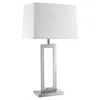 Homezia 30" Silver Metal Table Lamp With White Rectangular Shade