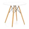 Homezia 30" White And Natural Manufactured Wood And Solid Wood Dining Table
