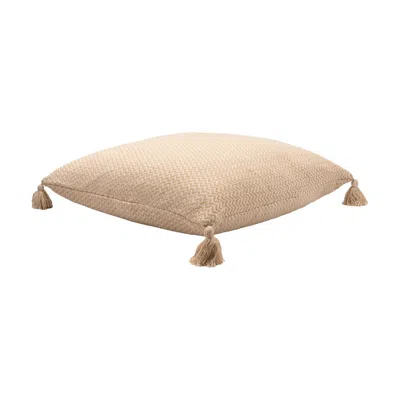 Homezia 30" X 30" Beige And Cream 100% Cotton Chevron Zippered Pillow