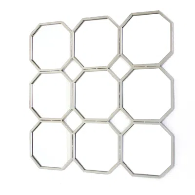 Homezia 30" X 30" X 1" Silver Mirrored Metal - Wall Sculpture