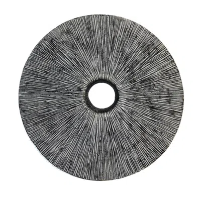 Homezia 30" X 30" X 2" Contemporary Grey Round Rib Wall Art