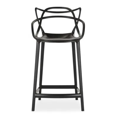 Homezia 31" Black Heavy Duty Plastic Bar Height Bar Chair