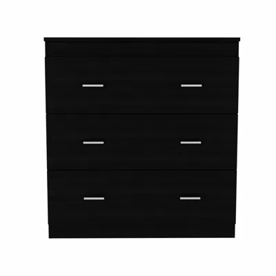 Homezia 31" Black Three Drawer Dresser
