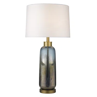 Homezia 31" Brass Metal Table Lamp With White Empire Shade