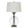 Homezia 31" Bronze Metal Globe Table Lamp With White Empire Shade