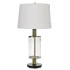 Homezia 31" Clear Metal Table Lamp With White Empire Shade