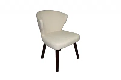 Homezia 31" Cream And Black Wooden Curve Back Dining Or Accent Chair
