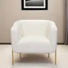 Homezia 31" Ivory And Gold Textural Upholstered Accent Armchair