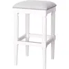 Homezia 31" Light Gray And White Solid Wood Backless Bar Height Bar Chair