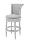 Homezia 31" Light Gray And White Solid Wood Bar Chair