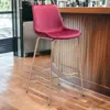 Homezia 31" Red And Copper Steel Low Back Bar Height Bar Chair