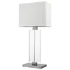 Homezia 31" Silver Metal Table Lamp With White Rectangular Shade
