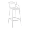 Homezia 31" White Heavy Duty Plastic Bar Height Bar Chair