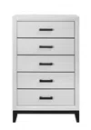 Homezia 31" White Wood Five Drawer Standard Chest