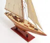 Homezia 31" Wood Brown Endeavour Yacht Hand Painted Sculpture