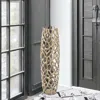 Homezia 32" Aluminum Gold Twigs Cylinder Floor Vase