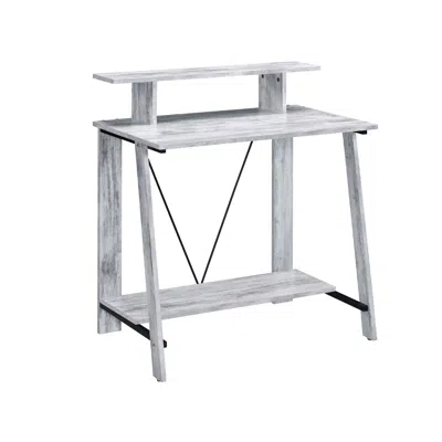 Homezia 32" Antiqued White Writing Desk