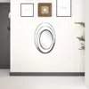 Homezia 32" Black Concentric Circles Round Wall Mirror