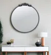 Homezia 32" Black Crowned Top Framed Accent Mirror