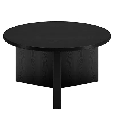 Homezia 32" Black Round Coffee Table