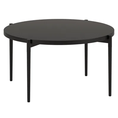 Homezia 32" Black Steel Round Coffee Table