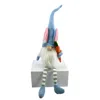 Homezia 32" Blue And White Fabric Easter Sitting Gnome