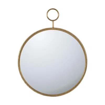 Homezia 32" Gold Round Framed Accent Mirror