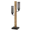 Homezia 32" Gray Metal Two Light Table Lamp With Black Novelty Shade