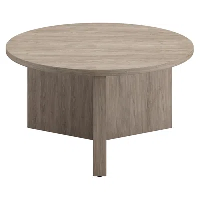 Homezia 32" Gray Round Coffee Table