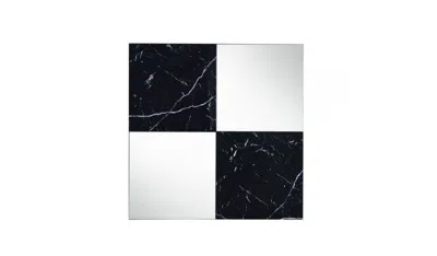 Homezia 32" Mirrored & Faux Marble Top Accent Mirror In Neutral