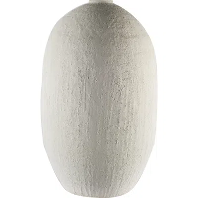 Homezia 32" Narrow White Textured Ceramic Vase