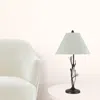 Homezia 32" Rust Metal Table Lamp With Gray Empire Shade