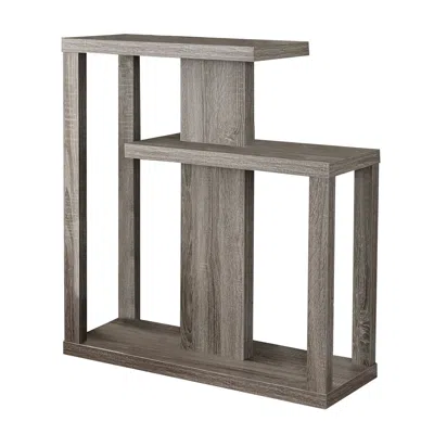 Homezia 32" Taupe Free Form Floor Shelf Console Table With Storage