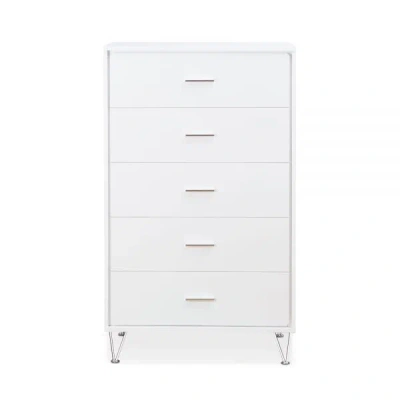 Homezia 32" White Five Drawer Standard Chest
