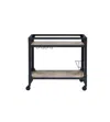 Homezia 32" X 16" X 31" Black Metal Serving Cart
