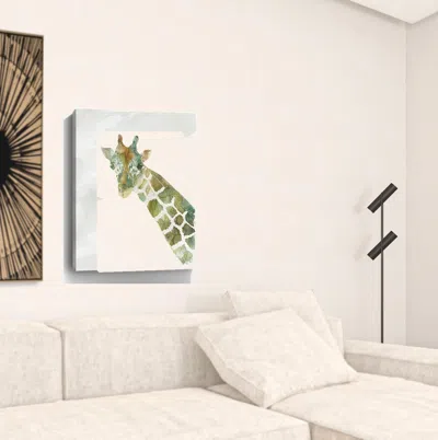 HOMEZIA 32" X 24" ABSTRACT MARBLE WATERCOLOR GIRAFFE CANVAS WALL ART