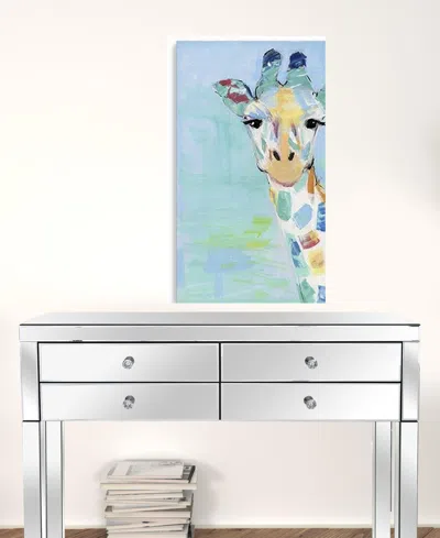 Homezia 32" X 24" Abstract Marble Watercolor Giraffe Canvas Wall Art